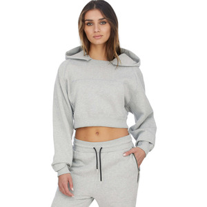 Conjunto Deportivo de Dos Piezas para Mujer, Sudadera Corta con Capucha y Pantalones Jogger, Logotipo Personalizado, Ropa Deportiva de Felpa, Ropa Casual de Gimnasio, Traje Deportivo para Mujer - Product Image 2