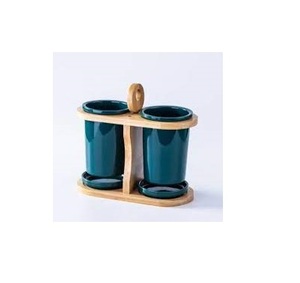Hottest Selling Two Sided 2-Layer Wood Modern Cutlery Holder <b>Kitchen</b> Utensils Organizer Dispenser <b>Storage</b> Caddy Best Quality - Product Image 4
