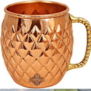 Nueva taza de café de cobre Moscow Mule con diseño de diamante, tazas de cobre puro de alta calidad para fiestas y eventos a precio de descuento - Product Image 1