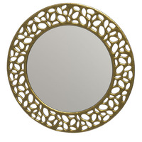 Miroir mural Royal Touch moderne, artisanal, écologique, léger, en métal martelé doré, pour hall d'entrée, chambre à coucher, entrée