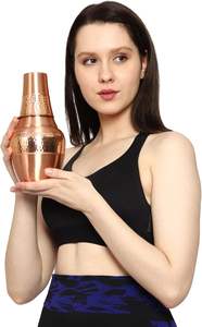 เหยือกน้ำข้างเตียงพร้อมแก้วน้ำสำหรับ Ayurveda บาร์อุปกรณ์เสริมสำหรับบ้าน1.4 LT ทองแดงบริสุทธิ์ - Product Image 5