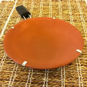 Indian Terracotta Natural Tawa for Roti Big Clay Plate Pan for Cooking Frying and Roasting Glossy Smooth Finished Jaipur Pottery