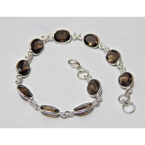 Bracelet en argent sterling 925 fait à la main lunette en quartz fumé naturel pierre précieuse à la mode bijoux en argent cadeau - Product Image 3