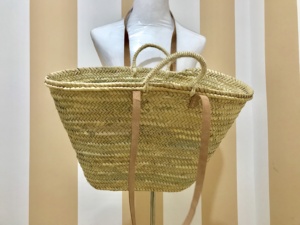 Natural <b>Baskets</b> Natural Handmade Straw <b>Basket</b> Two Handles Minimalist Design Open Top Straw Lining Model 10 for Home Decoration - Product Image 5