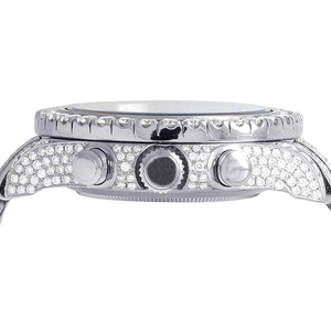 Marca de moda personalizada VVS Iced Watch Moissanite Diamond Acero inoxidable Pave Ajuste 20mm Banda de oro amarillo Esfera antigua Ventana - Product Image 4