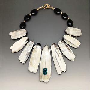 สร้อยคอเขาควายหรูหราสง่างามทำด้วยมือสไตล์โมเดิร์นทรงสี่เหลี่ยมคางหมูหรูหราเครื่องประดับหรูหราชุดของขวัญส่วนตัว - Product Image 2