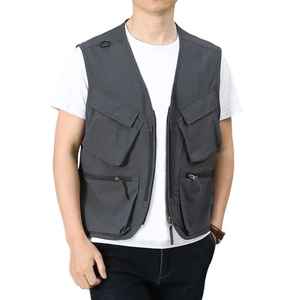 Chaleco de chaleco informal para hombre de tendencia superior Ropa de trabajo de algodón 100% con bolsillos multicarga Chaqueta de utilidad tejida-Venta al por mayor de fábrica - Product Image 2