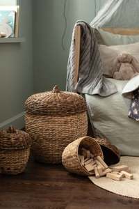 Cesta de Almacenamiento de Ropa Multifuncional Rectangular de Jacinto de Agua Tejida a Mano, Ecológica y de la Mejor Calidad, Hecha en Vietnam, Artesanía HNH - Product Image 3