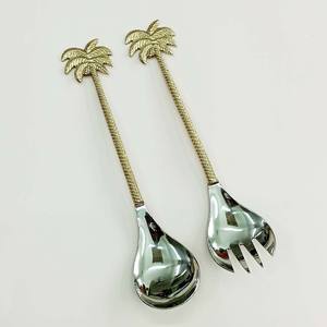 Nouveaux ustensiles de service polis argentés de haute qualité incroyables ensemble de serveurs de couverts à salade décoratifs de luxe - Product Image 4