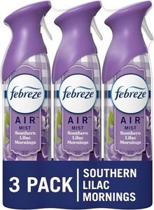 Febreze <b>Air</b> <b>Fresheners</b>, Room <b>Fresheners</b>, Odor-Fighting <b>Air</b> Effects, Lilac Scent , 8.8 Oz. Aerosol Can, (Pack of 3) - Product Image 6