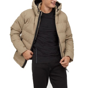 Logo personnalisé veste d'hiver de luxe pour hommes de haute qualité col montant avec fermeture éclair épaisse Boxy toile noir Streetwear style formel - Product Image 2