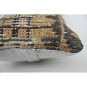 Almohada de lana de retazos Kilim Beige de lujo, cojín decorativo de 8x16 pulgadas, técnica de tejido esponjoso Vintage para ropa de cama, sofá, Navidad - Product Image 5