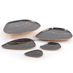 Color negro recubierto en polvo de alta calidad estándar Metal elegante diseñador elegante boda y fiestas bebidas bandeja suministros - Product Image 2