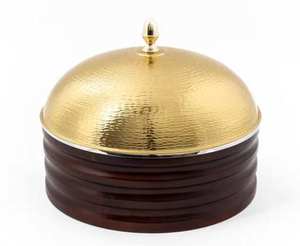 Réchaud à nourriture en acier noir et or avec couvercle, très vendu et populaire dans le Moyen-Orient, utilisation en restauration, plat à fondue - Product Image 2