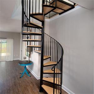Elegante Escalera <span class=keywords><strong>de</strong></span> Caracol Interior con <span class=keywords><strong>Diseño</strong></span> Helicoidal, Estructura <span class=keywords><strong>de</strong></span> Acero y Peldaños <span class=keywords><strong>de</strong></span> Madera Sólida para Interiores <span class=keywords><strong>de</strong></span> Lujo - Product Image 1