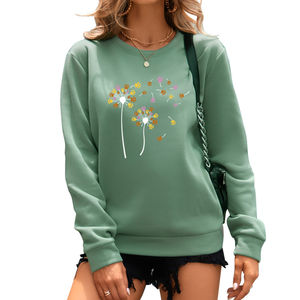 Sweatshirts pour femmes en coton nouvellement conçus vêtements décontractés de couleur unie pour la saison d'automne vêtements courts imprimés doublés avec logo avant - Product Image 3