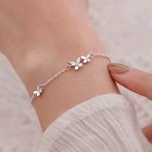 NOVAMART Fine Chic <b>Silver</b> Butterfly <b>Charm</b> <b>Bracelet</b> Wholesale Export - Product Image 2