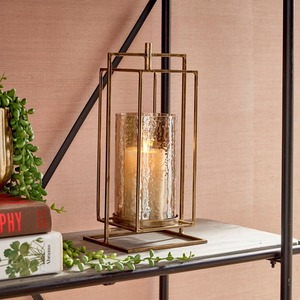 Bougeoir en métal fait à la main de haute qualité Top vente de luxe lanterne Style bougeoir du nouvel an maison bocal en verre inclus - Product Image 2