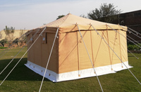 Tenda Kemah mewah kanvas katun luar ruangan tenda mewah Khaki mewah ruang tamu tenda mewah desain baru tenda mewah