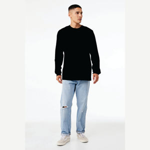 Camiseta Jersey manga larga unisex-Negro, 100% algodón Airlume, 4,2 oz - Product Image 4