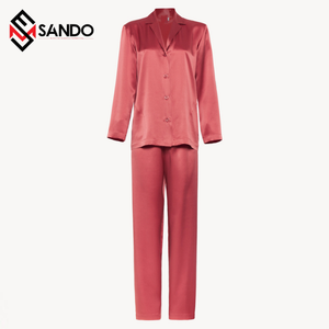 Custom logo <b>Women's</b> Sleepwear <b>Womens</b> Satin <b>Pajamas</b> Solid V Neck Long Sleeve Sleep Wear Ladies Short Sleeve <b>Pajamas</b> Set <b>for</b> <b>Women</b> - Product Image 2