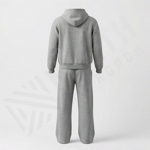 Arrival Tracksuit Men's Zip Up <b>Distress</b> Embroidery Letters All Over Acid Wash Hoodie Sweatpants OEM French Terry Athletic Set - Product Image 2