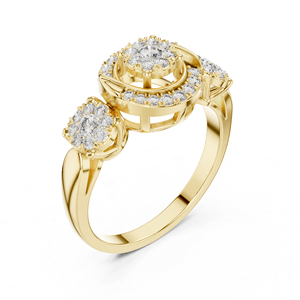 Anillo de Aniversario de Lujo con Diamante Cultivado en Laboratorio de 0.50 Ct, Oro Rosa de 14K, Certificado IGI, para Mujer |   Nuevo Diamante Cultivado Chapado en Oro - Product Image 4