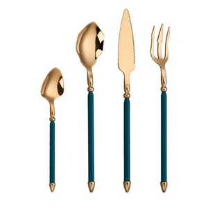 Stainless Steel Set Of 2 Flatware Ideal For <b>Kitchen</b> Tabletop Home Use <b>Copper</b> Color Coated Finished Cutlery Elegant Design <b>Handle</b> - Product Image 5