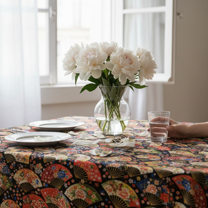 Nappe en popeline 100% coton, tissu naturel, style minimaliste, parfaite pour la maison et la restauration - Product Image 1