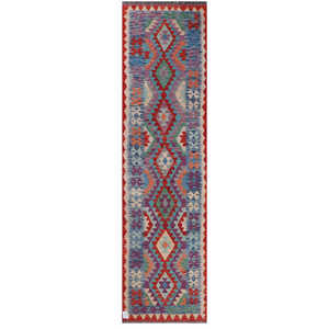 Alfombra Kilim de Maimana, Afganistán, 295 x 78 cm - Product Image 1