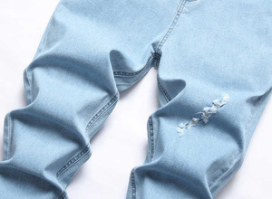 Soft Men Denim Trousers Comfortable <b>Slim</b> Fit <b>Jeans</b> Durable Everyday Casual Wear Ideal for Outdoor Activities - Product Image 5