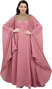 Kaftan marocain modeste de Dubaï, Abaya arabe maxi, orné de perles à la main, longueur au sol, écologique, pour mariage, fête, plage, élégant, Jellabiyas - Product Image 4