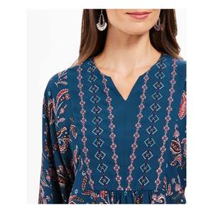 Style & Co Top da donna a maniche lunghe con scollo a V, stile bohémien, color verde acqua, taglia grande - Product Image 3