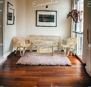 Dernier prix Ensemble de chaise de canapé rembourré en bambou naturel de style élégant avec table pour salon patio jardin restaurant clubs canapé - Product Image 5