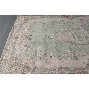 Alfombra de pelo medio ecológica de lana turca Vintage verde rosa tejido plano de gran tamaño 5 pies 9 pulgadas X 9 pies 3 pulgadas Patchwork comedor - Product Image 4