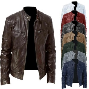 Abrigo de invierno para hombre, chaqueta de cuero Vintage de estilo inglés Informal, Parkas para hombre, chaqueta de cuero de bolsillo larga y cálida a la moda de otoño para hombre - Product Image 2