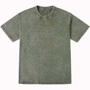 T-shirts grande taille pour hommes de style décontracté 100% coton délavé à l'acide coupe ample propre cou impression de logo personnalisé surdimensionné - Product Image 3