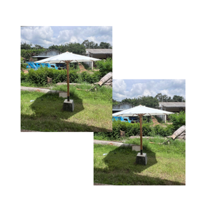 Parasol extérieur moderne en bois massif de haute qualité, résistant au soleil et à l'eau, idéal pour la terrasse, le jardin, la plage - Matériaux écologiques - Product Image 5