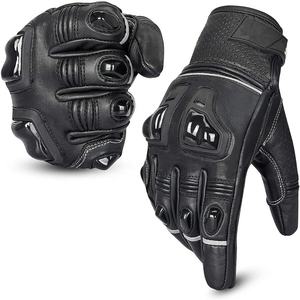 Gants de course en cuir véritable compatibles avec l'écran tactile Hard Knuckle Motorsports Gear for Motorbike & ATV Riding - Product Image 1