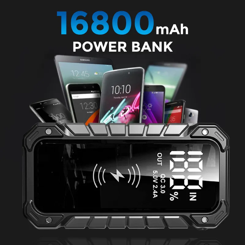 Démarreur de voiture Portable Auto Power Buster batterie avec Power Bank LED Flash Bag Booster d'urgence pour véhicule SOS