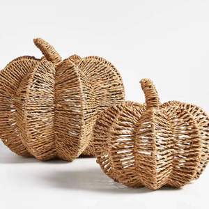 Panier de citrouille d'Halloween Panier de rangement en bambou pour la décoration de la maison et de la cuisine de la table de Thanksgiving - Product Image 2