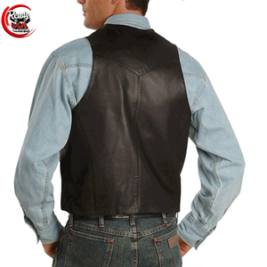 Gilet en cuir d'hiver pour hommes de la meilleure qualité personnalisé Durable et imperméable avec décoration de bouton pour vêtements d'extérieur vente chaude - Product Image 6