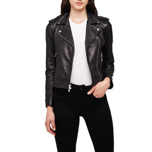 Abrigos de cuero de moda de aspecto atractivo para mujer informal Ropa formal para collage de oficina y abrigo de cuero universitario Estilo con cremallera - Product Image 1