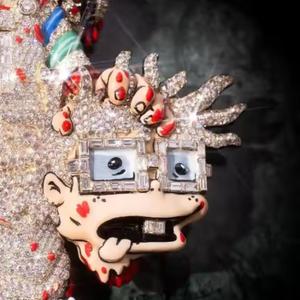 Pendentif en moissanite glacée VVS pour homme avec chaîne personnalisée qui brille dans le noir, charme hip-hop raffiné pour lui, bijoux certifiés, cadeau - Product Image 6