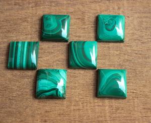 Malachite verte 100% naturelle, forme carrée, taille brillante calibrée, effet œil de chat, haute qualité pour la fabrication de bijoux - Product Image 2