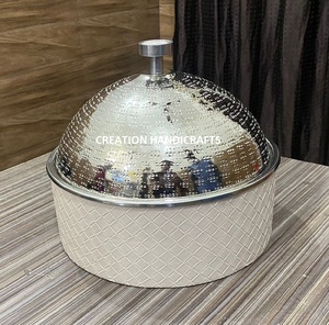 Réchauffeur de nourriture en métal en acier inoxydable au design moderne chauffe-plats et marmite belle casserole en métal fabriquée en - Product Image 3