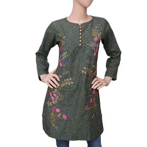 Kurti de Algodón Bordado para Mujer - Verde - Product Image 3