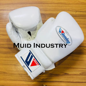 Fabrication de gants de boxe à lacets blancs de haute qualité, sur mesure, design OEM, fabriqués en cuir véritable, gants de sparring professionnels - Product Image 5