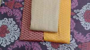 Lujo de alta densidad 100% seda Jacquard brocado satén vestidos de novia tela de punto muestra gratis satén impreso tela de satén - Product Image 6