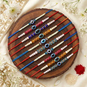 Ensemble Rakhi Œil protecteur pour frère et sœur - Combo Raksha Bandhan de créateur avec Roli Tilak - Cadeau de fête - Product Image 5